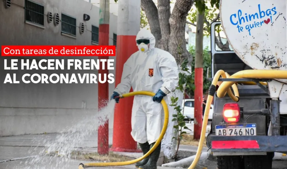 Se realizan tareas de desinfección en centros de salud y paradas de colectivos