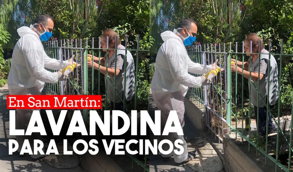 En San Martín le entregaron lavandina a los vecinos