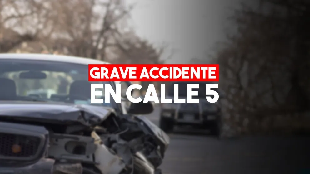 Grave accidente en calle 5: una motociclista chocó de frente con otro vehículo