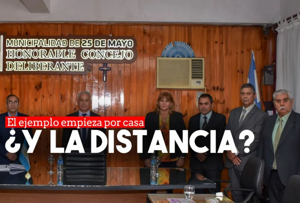 Iniciaron las sesiones ordinarias en 25 de Mayo y los concejales se olvidaron de respetar la distancia
