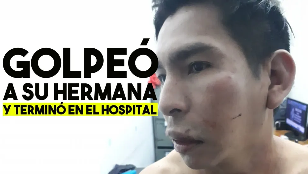 Golpeó a la hermana y el resto de la familia lo agredió