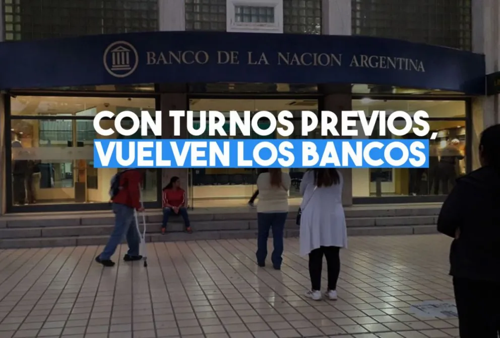 Sólo con turnos previos, vuelven a abrir los bancos