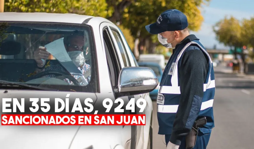Trigésimo quinto día de aislamiento preventivo: 9249 sancionados en San Juan