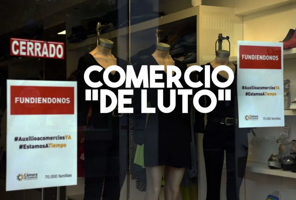 En Tucumán, comerciantes vistieron maniquíes de negro para pedir auxilio
