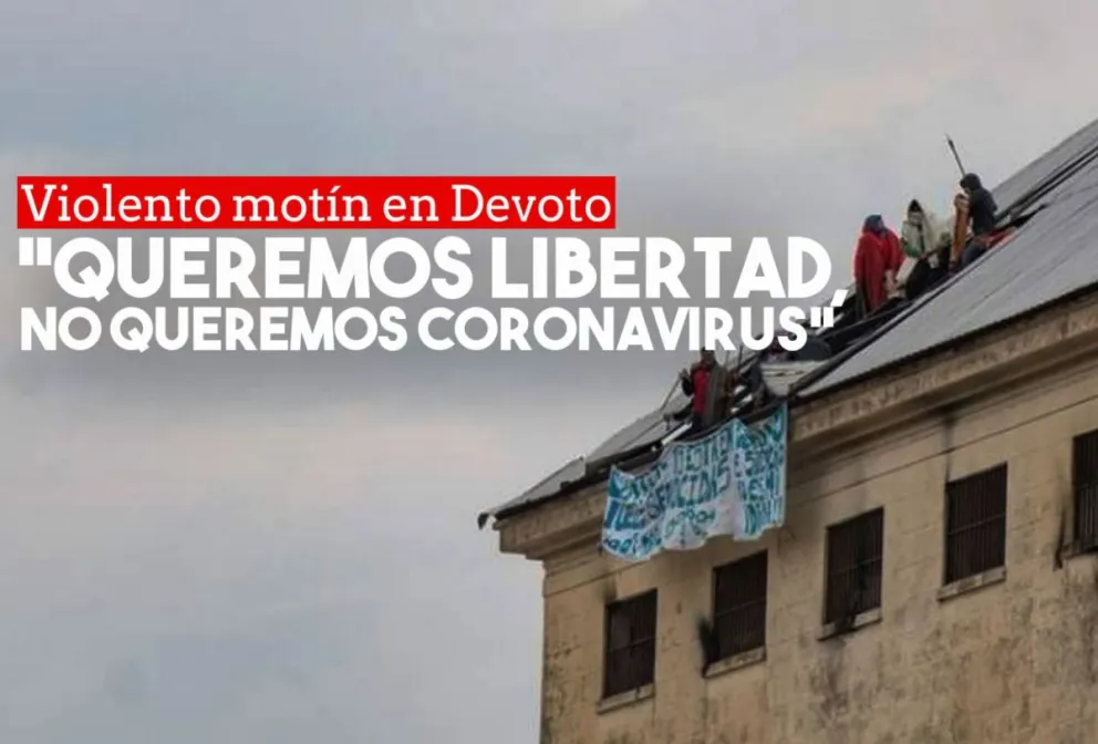 Motín e incendio en el penal de Villa Devoto: con la excusa del coronavirus, un grupo de violentos pide ser liberado