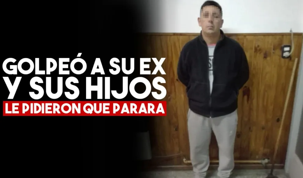 Le dio una brutal golpiza a su ex esposa delante de sus hijos