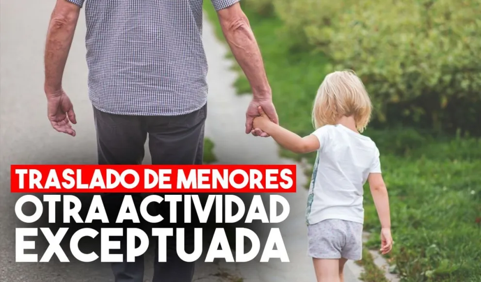 El traslado de menores será otra de las actividades exceptuadas de la cuarentena