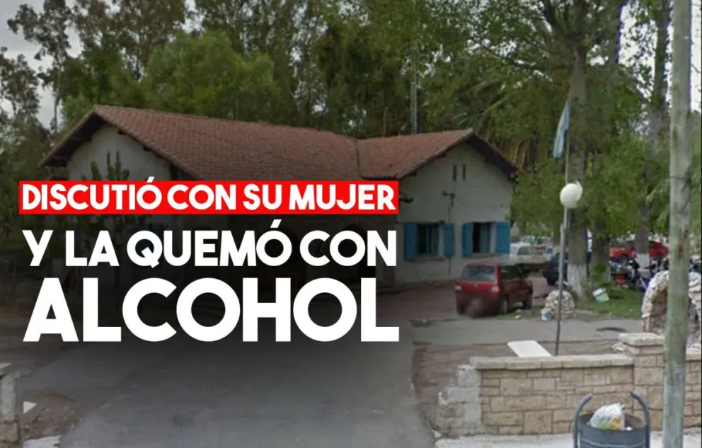 Discutió con su mujer y la quemó con alcohol