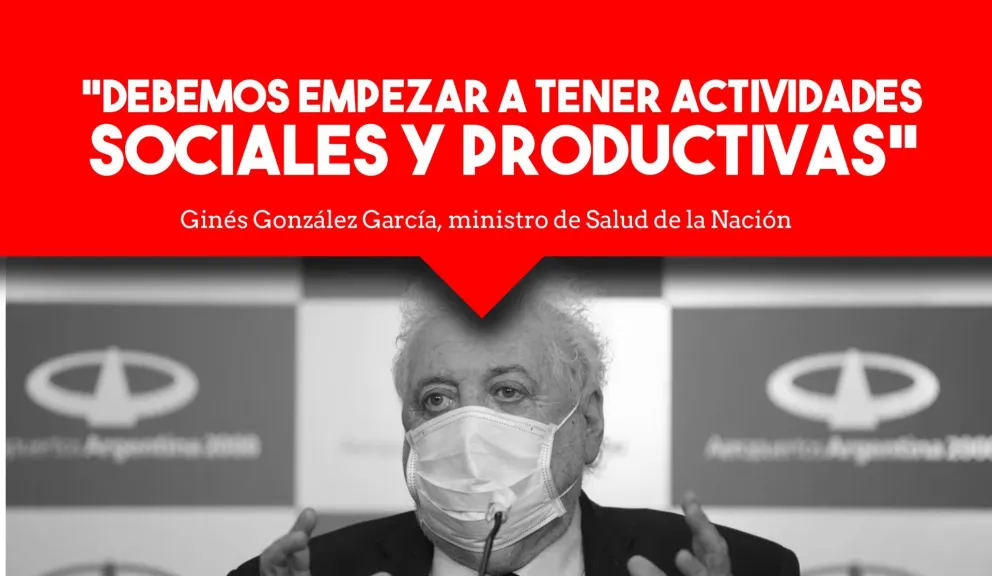“Debemos empezar a tener actividades sociales y productivas”, afirmó Ginés González García