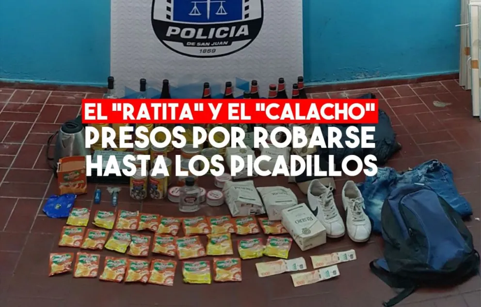 El “Ratita” y el “Calacho”, presos por robar un pequeño kiosco en Jáchal
