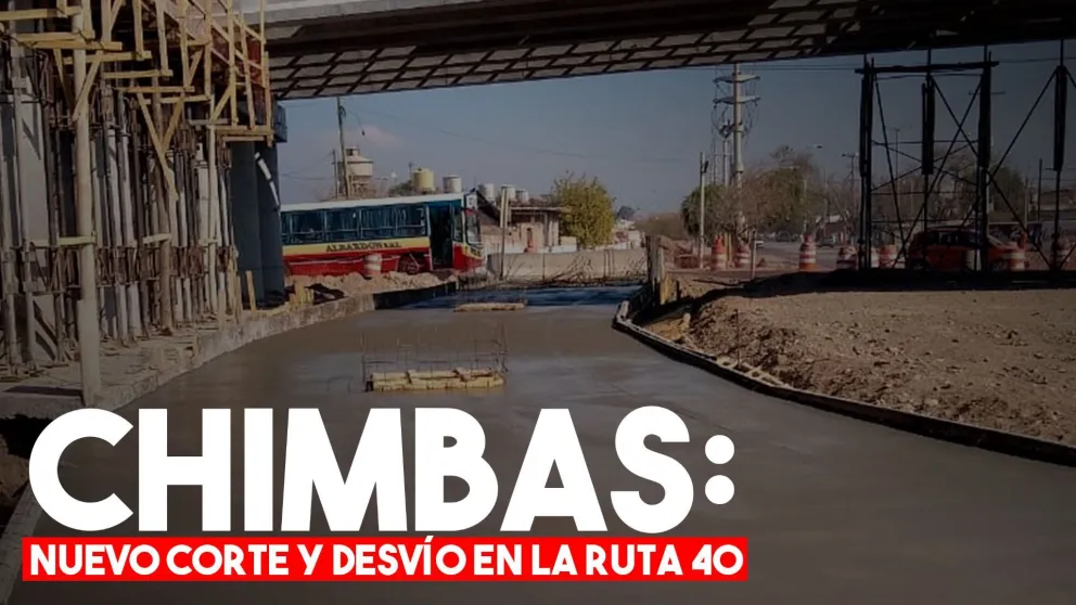 Nuevo corte y desvío en la Ruta 40 en Chimbas