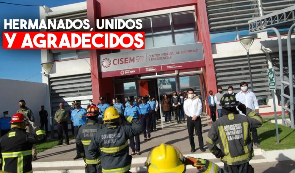 Aplausos y reconocimiento de bomberos sanjuaninos al personal del CISEM