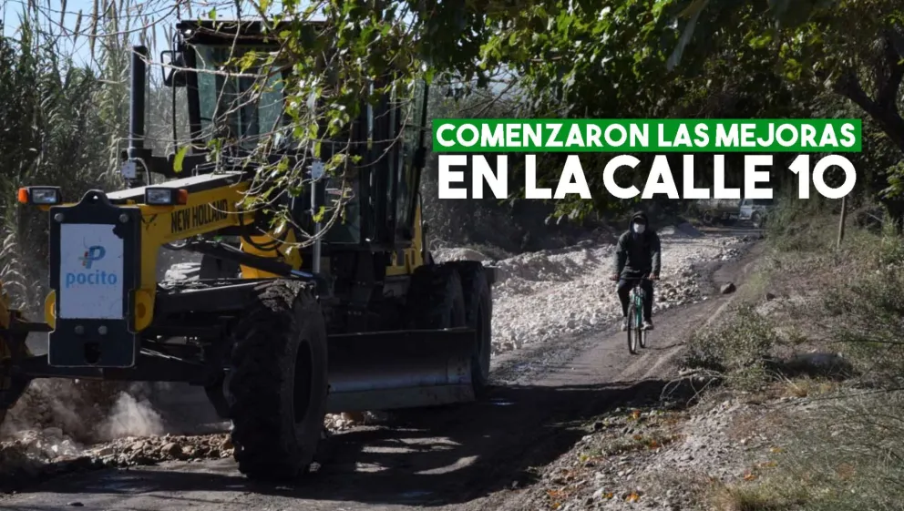 Ensanchan y mejoran la calle 10 en Pocito