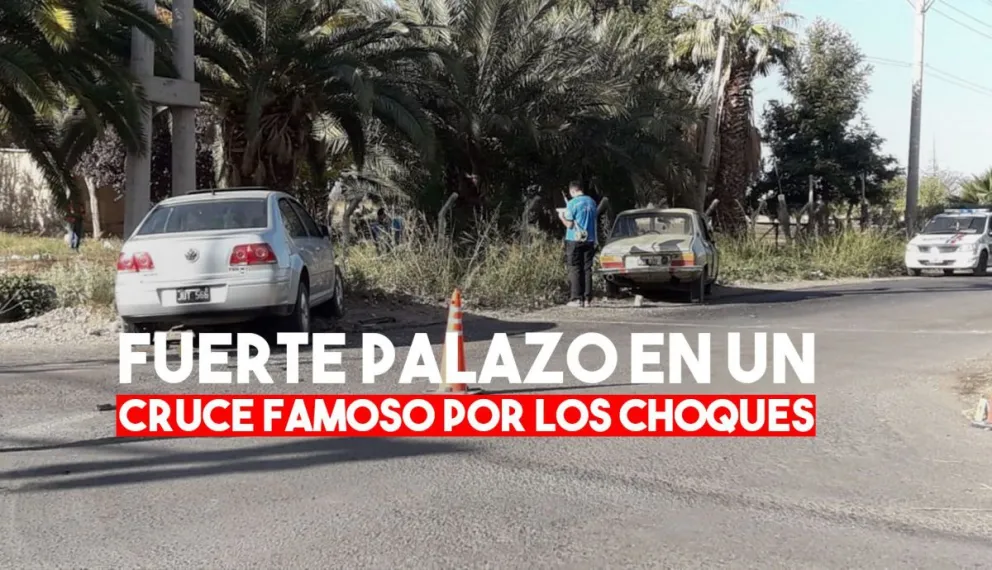 Fuerte choque entre dos autos en el límite entre Rawson y Pocito