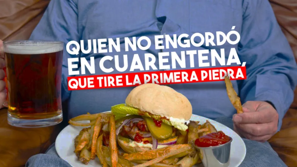 Más de la mitad de los argentinos aumentó de peso en cuarentena