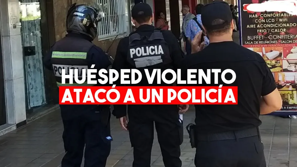 Estaba cumpliendo la cuarentena en un hotel, se puso violento y atacó a un policía