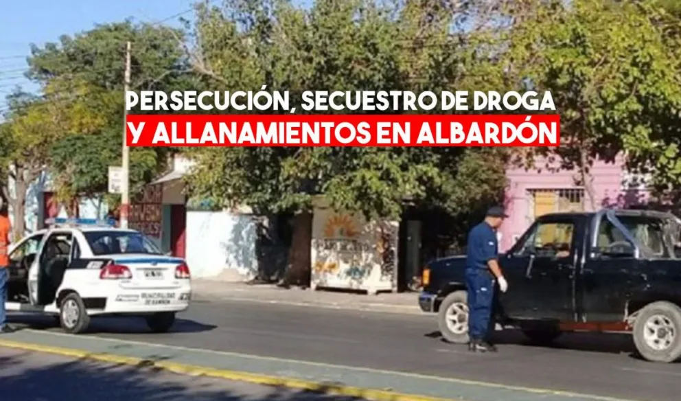 Albardón: persecución, allanamientos y secuestro de droga