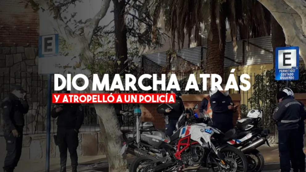 Hizo una mala maniobra y atropelló a un policía
