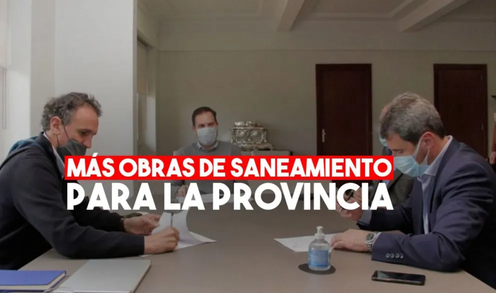 Uñac firmó con Nación un convenio para la ejecución de obras de saneamiento