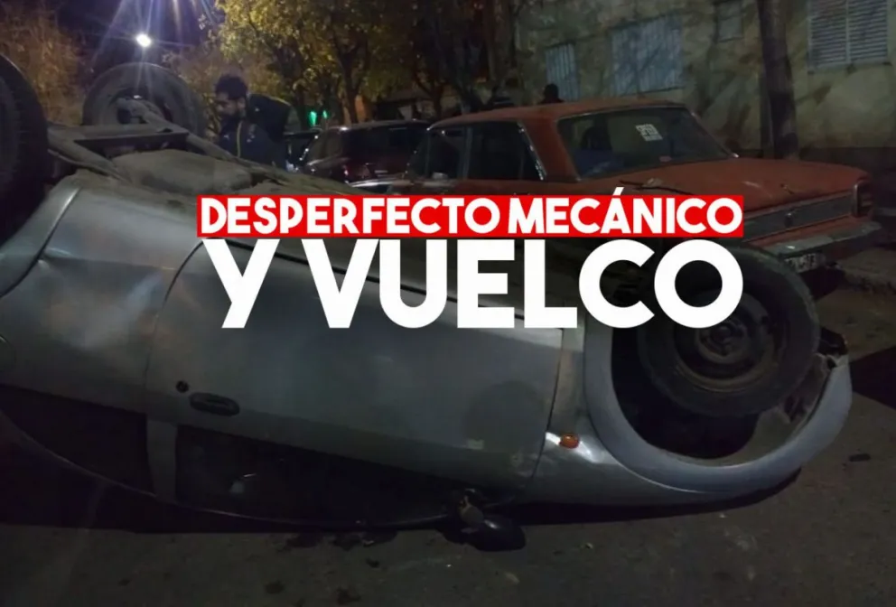 Por un problema mecánico, terminó dado vuelta