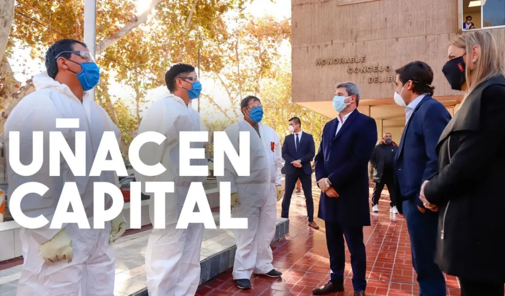 Uñac en Capital: ¿Qué le pidió Baistrocchi al gobernador durante la visita que les hizo?