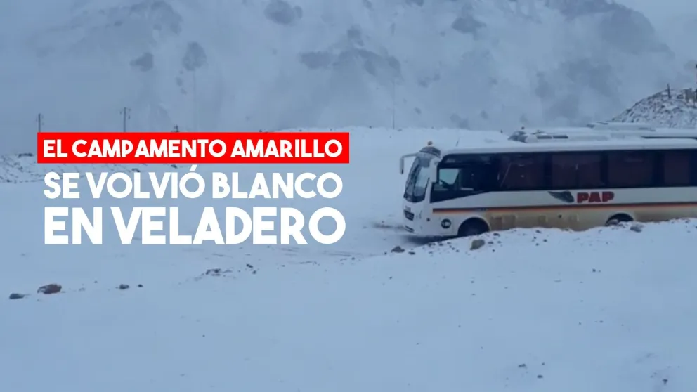 Temperaturas bajo cero y nevadas intensas en el campamento amarillo de Veladero