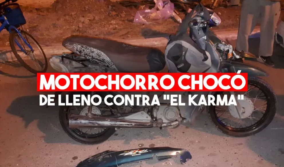 Motochorro en fuga chocó contra un auto y lo detuvieron