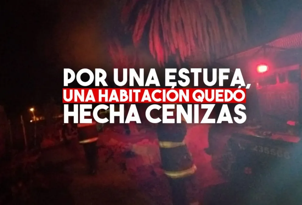 Una estufa provocó un incendio y redujo a cenizas una habitación