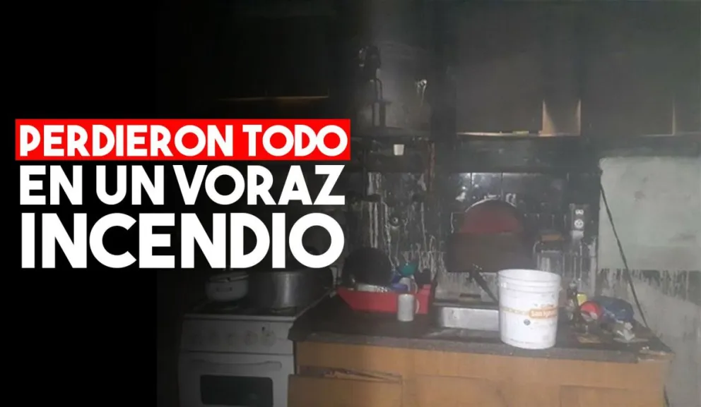 Una familia perdió todo tras un grave incendio en Rawson
