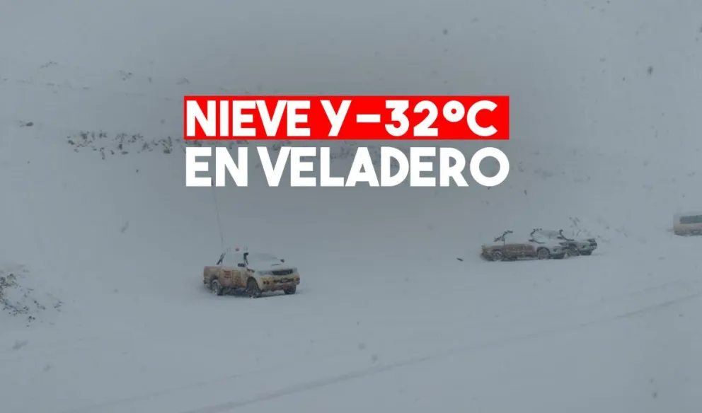 Temporal en Veladero: nieve y 32° bajo cero