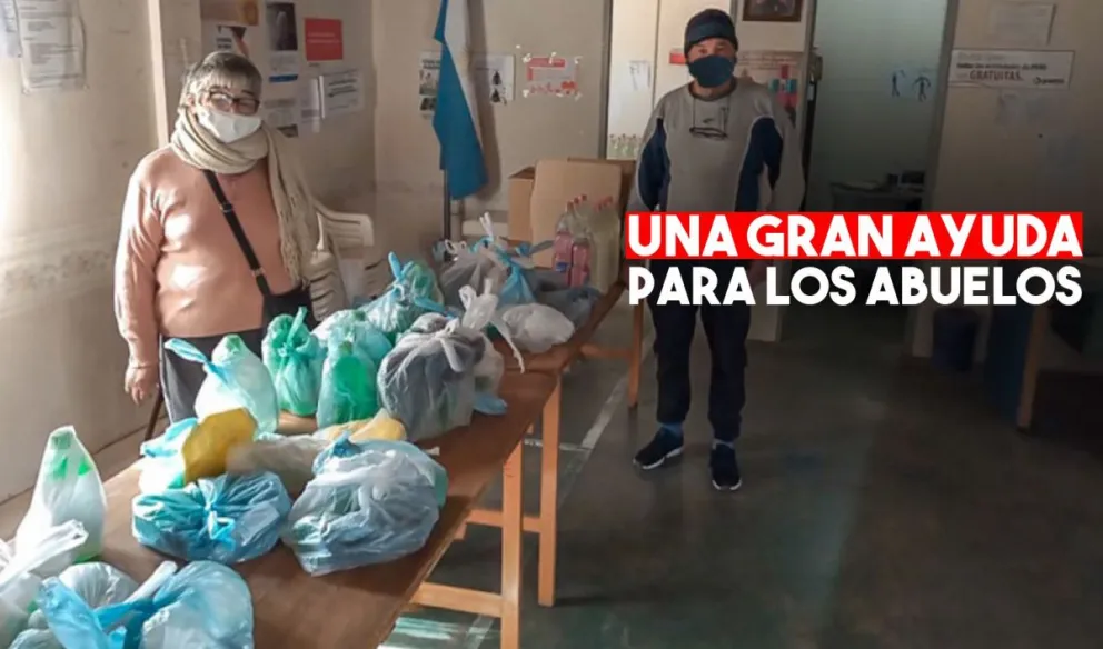 Los centros de jubilados recibieron módulos alimentarios y kits de limpieza