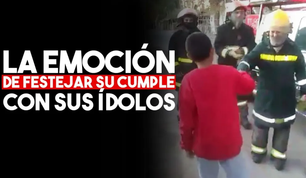 Bomberos hicieron sonar las sirenas para saludar a un nene por su cumpleaños