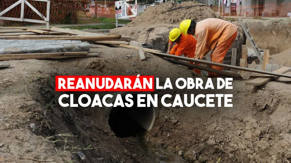 Retoman el trabajo de cloacas en Caucete