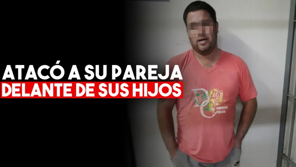 Delante de sus hijos, atacó a su pareja con un tenedor