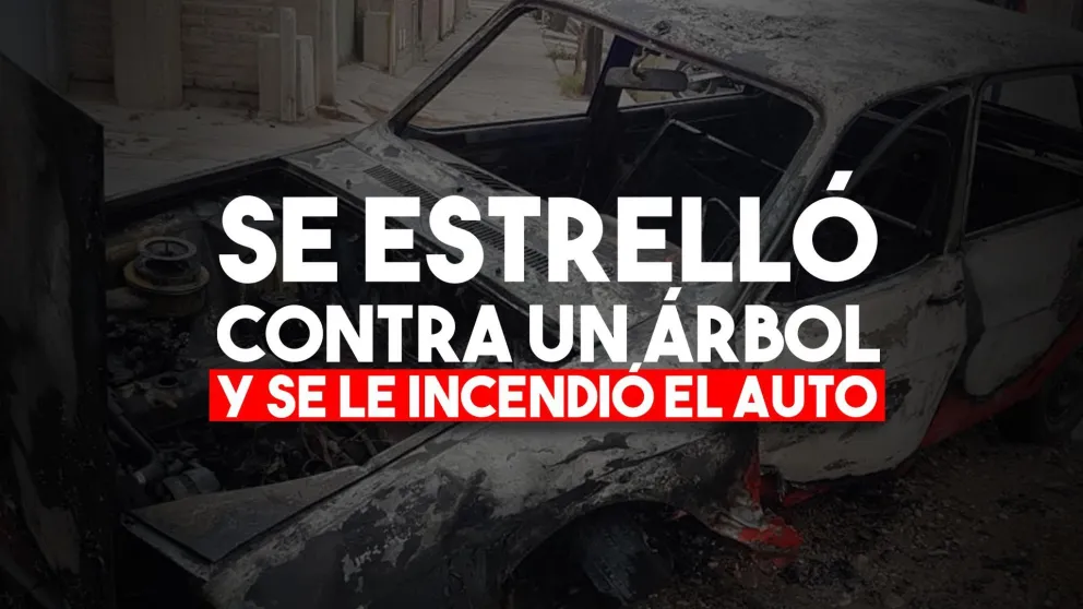 Un menor chocó contra un árbol y escapó a tiempo de las llamas