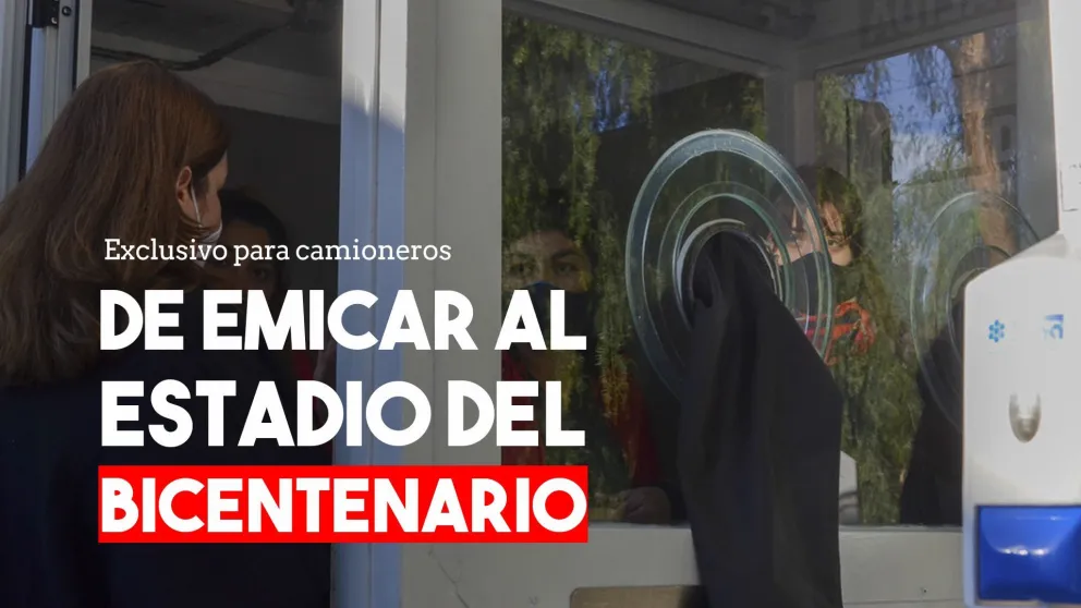 Trasladaron la cabina de hisopados de EMICAR al Estadio Bicentenario