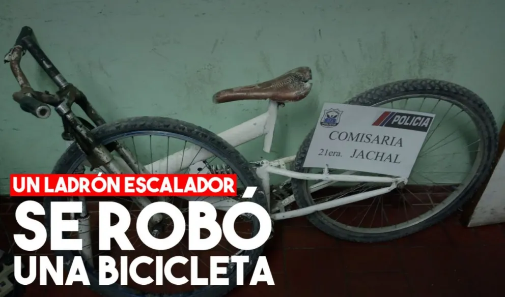 Un menor de edad trepó una pared para robarse una bicicleta