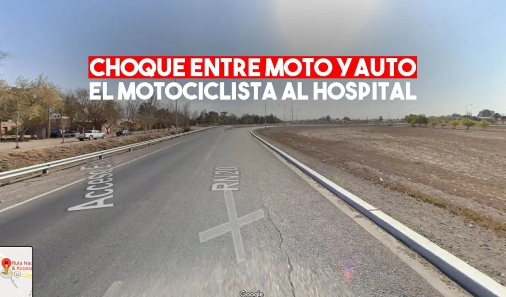 Santa Lucía: un motociclista resultó herido tras chocar con un automóvil