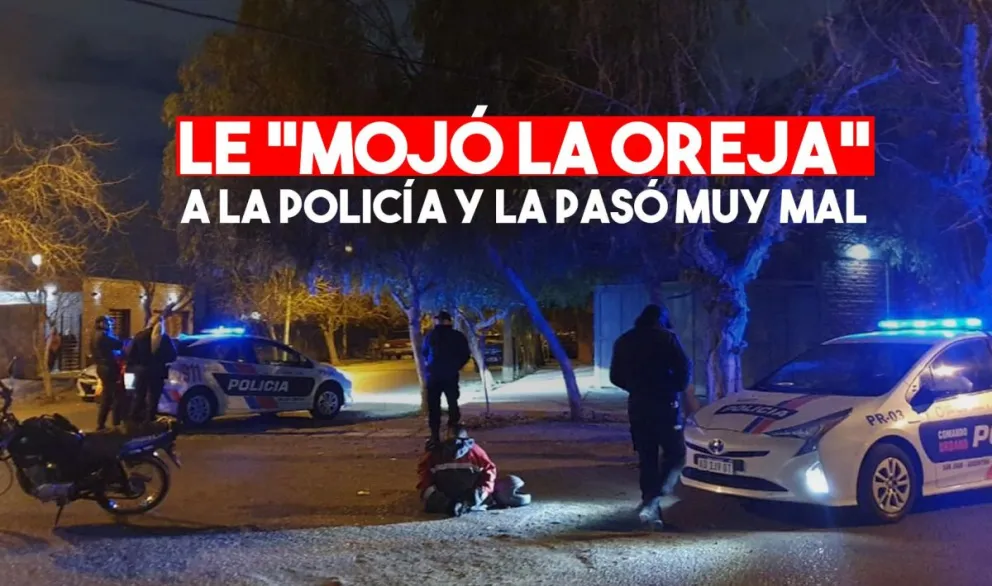 Le pegó una patada a un patrullero y la pagó caro