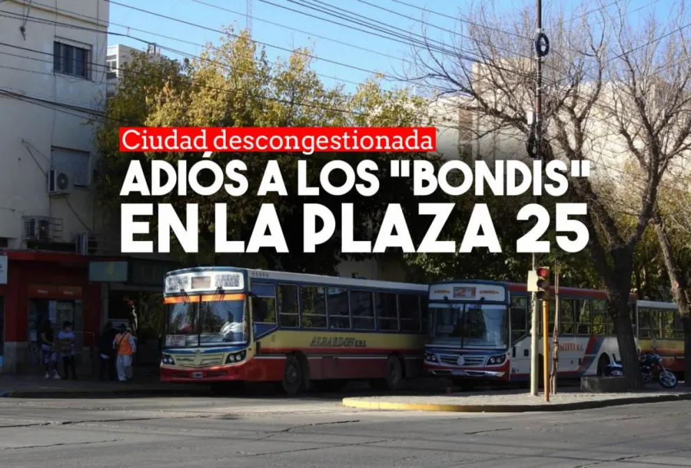 Sin colectivos en los alrededores de la Plaza 25 de Mayo, lo que se viene en la licitación