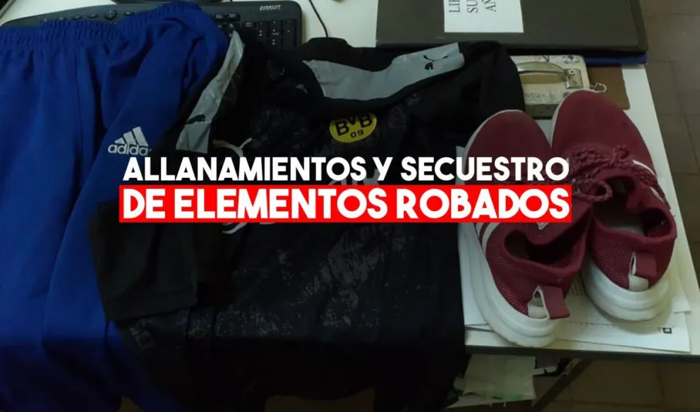 Se realizaron allanamientos: hay detenidos y se secuestraron elementos robados