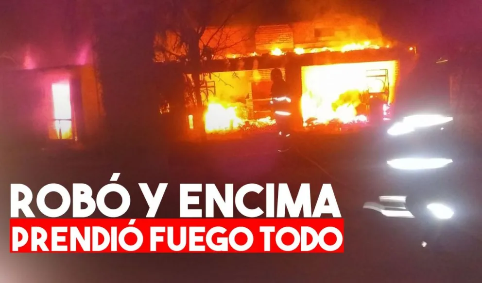 25 de Mayo: incendio y robo en un depósito de artefactos electrónicos