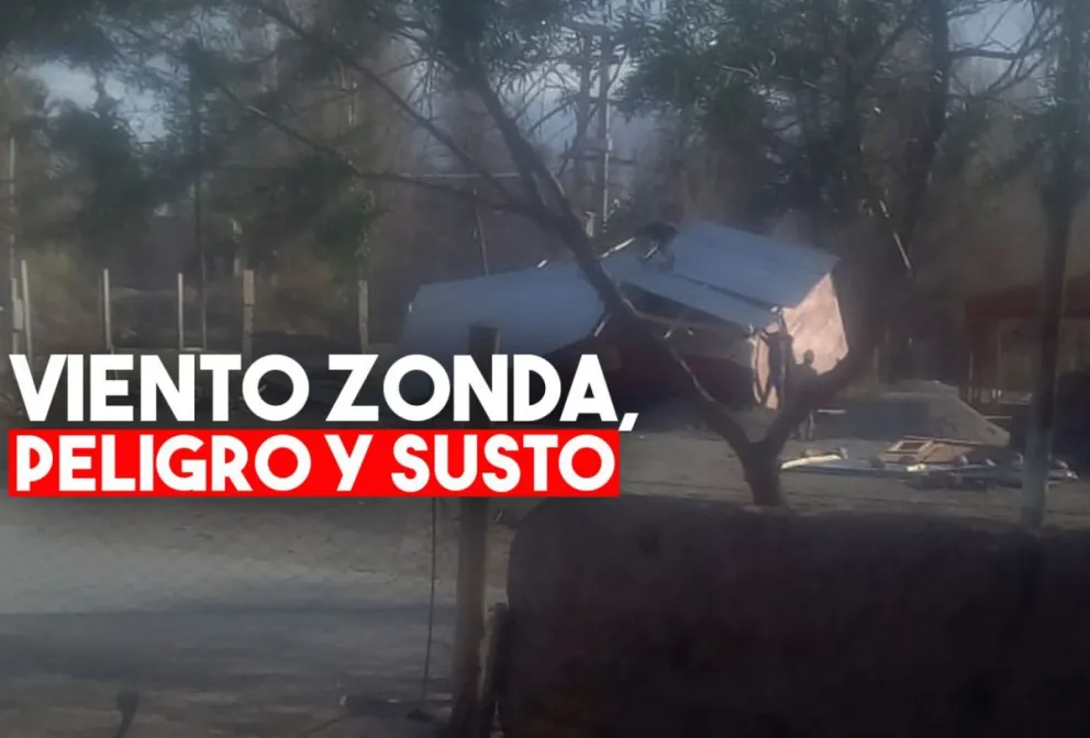 El fuerte viento Zonda derribó una cabaña en Iglesia y dos obreros sufrieron heridas