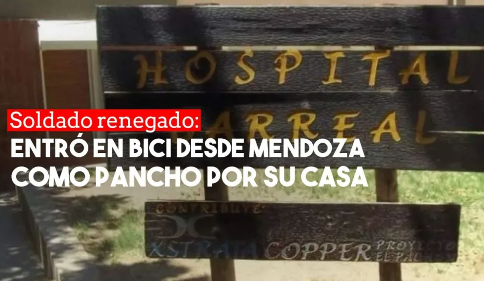 Un soldado ingresó a Barreal en bicicleta