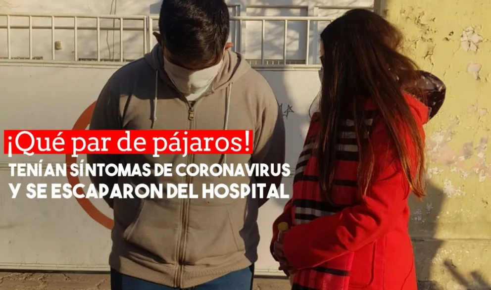Una pareja con síntomas de coronavirus se escapó del hospital Rawson