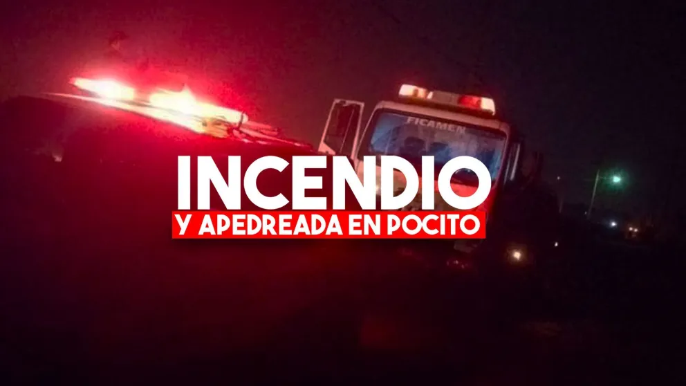 Apedrearon a los Bomberos de Pocito mientras trabajan en un incendio