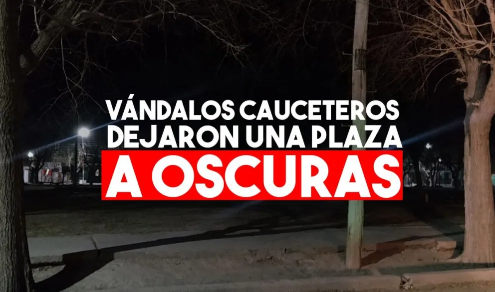 Vándalos destrozaron una plaza de Caucete
