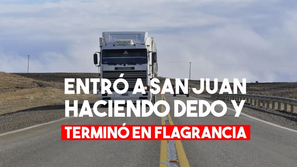 Un hombre entró a San Juan haciendo dedo