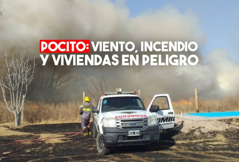 Por un incendio de pasturas dos viviendas pocitanas corrieron riesgo