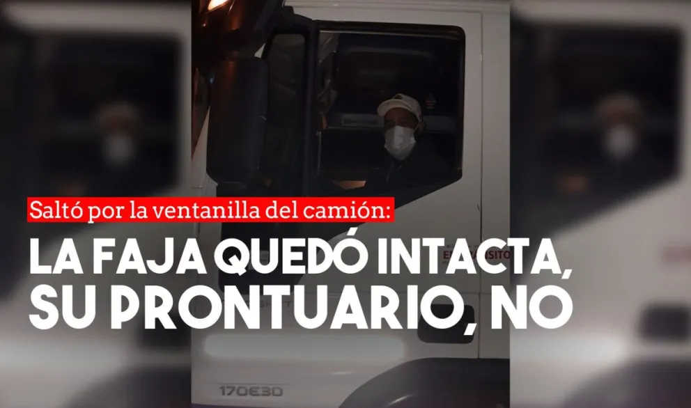 Un transportista saltó por la ventanilla del camión para no romper la faja de seguridad